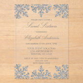 Invitations En Acrylique Silver Snowflake Winter Sweet 16 (Recto)