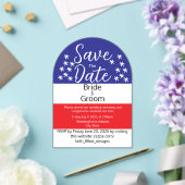 Invitations En Acrylique Simple 4 juillet Mariage campagnard patriotique (Insitu (Mariage))