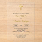 Invitations En Acrylique Simple acrylic Spanish baptism (Recto)