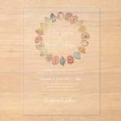 Invitations En Acrylique Simple Beach Blue Ocean Seashell Mariage (Recto)