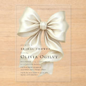 Invitations En Acrylique Simple Boho Elegant Crème d'ivoire Fête des mariée (Recto)