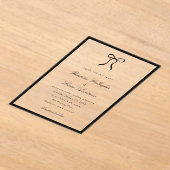 Invitations En Acrylique Simple Bow Classic Wedding (Poser)