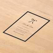 Invitations En Acrylique Simple Bow Classic Wedding Save the Date (Poser)