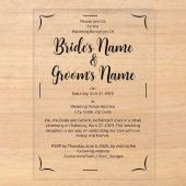 Invitations En Acrylique Simple calligraphie écriture noir et blanc mariage (Recto)