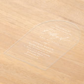 Invitations En Acrylique Simple Calligraphie Script Mariage minimaliste (Poser)