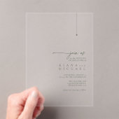 Invitations En Acrylique Simple Chic Mariage Moss Green Transparent ID1046 (In situ (ordinateur de poche))