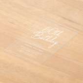 Invitations En Acrylique Simple chic moderne 60e anniversaire (Poser)