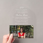 Invitations En Acrylique Simple Classique Script XV Photo Quinceañera (In situ (ordinateur de poche))