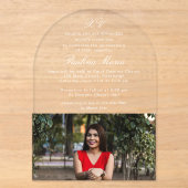 Invitations En Acrylique Simple Classique Script XV Photo Quinceañera (Recto)