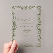 simple classique vert olive floral douche de marié