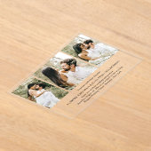 Invitations En Acrylique Simple Collage Photo Mariage élégant (Poser)