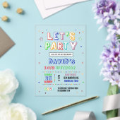 Invitations En Acrylique Simple Colorful Birthday (Insitu (Mariage))