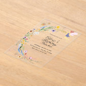 Invitations En Acrylique Simple Custom White & Yellow Watercolor Birthday (Poser)