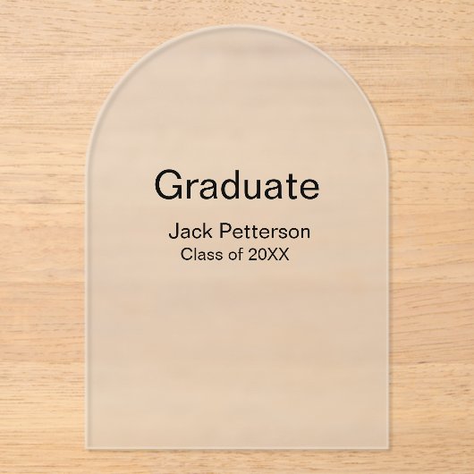 Invitations En Acrylique simple diplôme minimal ajouter nom classe moderne (Recto)