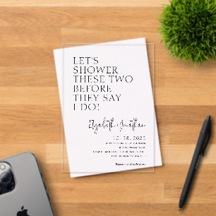 Invitations En Acrylique Simple Douche En Couple Avant Qu'Ils Disent Que Je
