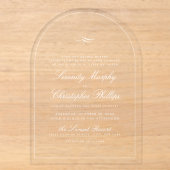 Invitations En Acrylique Simple Élégance Classique Écriture Arc Mariage (Recto)