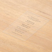 Invitations En Acrylique Simple Élégant Mariage (Poser)