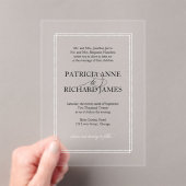 Invitations En Acrylique Simple Élégant Mariage Formel  (In situ (ordinateur de poche))