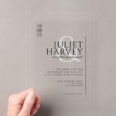 Invitations En Acrylique Simple Élégant Mariage Moderne (In situ (ordinateur de poche))