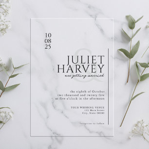 Invitations En Acrylique Simple Élégant Mariage Moderne