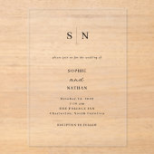 Invitations En Acrylique Simple Elegant Minimalist wedding (Recto)