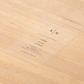 Invitations En Acrylique Simple Elegant Minimalist wedding  (Poser)