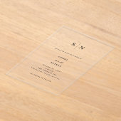 Invitations En Acrylique Simple Elegant Minimalist wedding  (Poser)