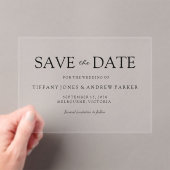 Invitations En Acrylique Simple élégant moderne Script Wedding Enregistrer  (In situ (ordinateur de poche))