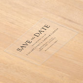 Invitations En Acrylique Simple élégant moderne Script Wedding Enregistrer  (Poser)