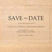 Invitations En Acrylique Simple élégant moderne Script Wedding Enregistrer  (Recto)