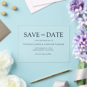 Invitations En Acrylique Simple élégant moderne Script Wedding Enregistrer  (Insitu (Mariage))