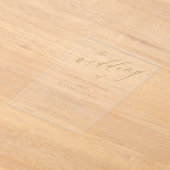 Invitations En Acrylique Simple élégante calligraphie or clair mariage (Poser)