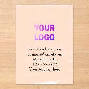 Invitations En Acrylique simple et minimal ajouter votre logo/design ici te