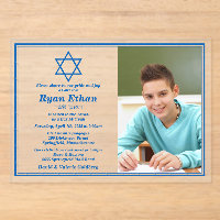 Simple Étoile de David bleue Photo Bar Mitzvah