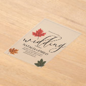 Invitations En Acrylique Simple Fall Wedding Leaf  (Poser)