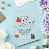Invitations En Acrylique Simple Fall Wedding Leaf  (Insitu (Mariage))