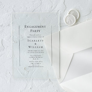 Invitations En Acrylique Simple Fête de Fiançailles Traditionnelle Minimali
