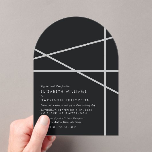 Invitations En Acrylique Simple Geometric Style Wedding (In situ (ordinateur de poche))