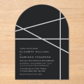 Invitations En Acrylique Simple Geometric Style Wedding (Recto)