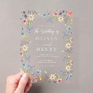 Invitations En Acrylique Simple mariage de jardin rustique moderne avec des