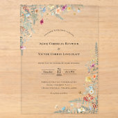 Invitations En Acrylique Simple Mariage Fleur de Fougère (Recto)