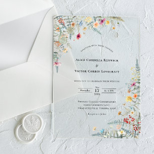 Invitations En Acrylique Simple Mariage Fleur de Fougère