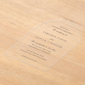 Invitations En Acrylique Simple Mariage noir et blanc propre (Poser)