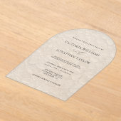 Invitations En Acrylique Simple Mariage Rustique Blanc (Poser)