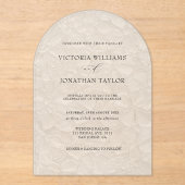 Invitations En Acrylique Simple Mariage Rustique Blanc (Recto)