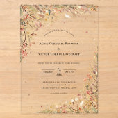 Invitations En Acrylique Simple Mariage Rustique d'Automne (Recto)