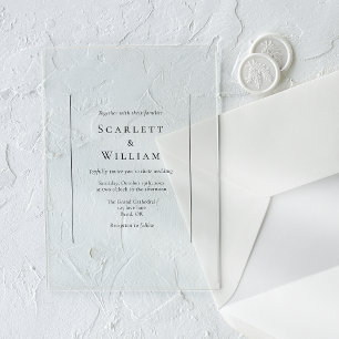Invitations En Acrylique Simple Mariage Traditionnel Minimaliste