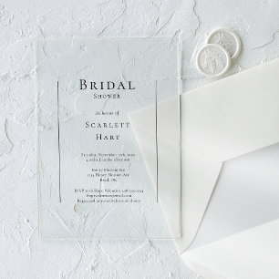 Invitations En Acrylique Simple Mariage Traditionnel Minimaliste Shower de