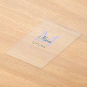Invitations En Acrylique simple minimal ajouter nom monogramme violet vert  (Poser)