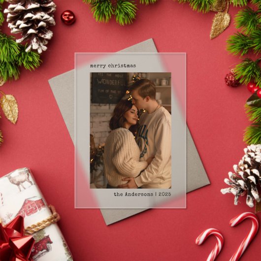 Invitations En Acrylique Simple Minimalist Couple Photo Christmas Card (Insitu (vacances))